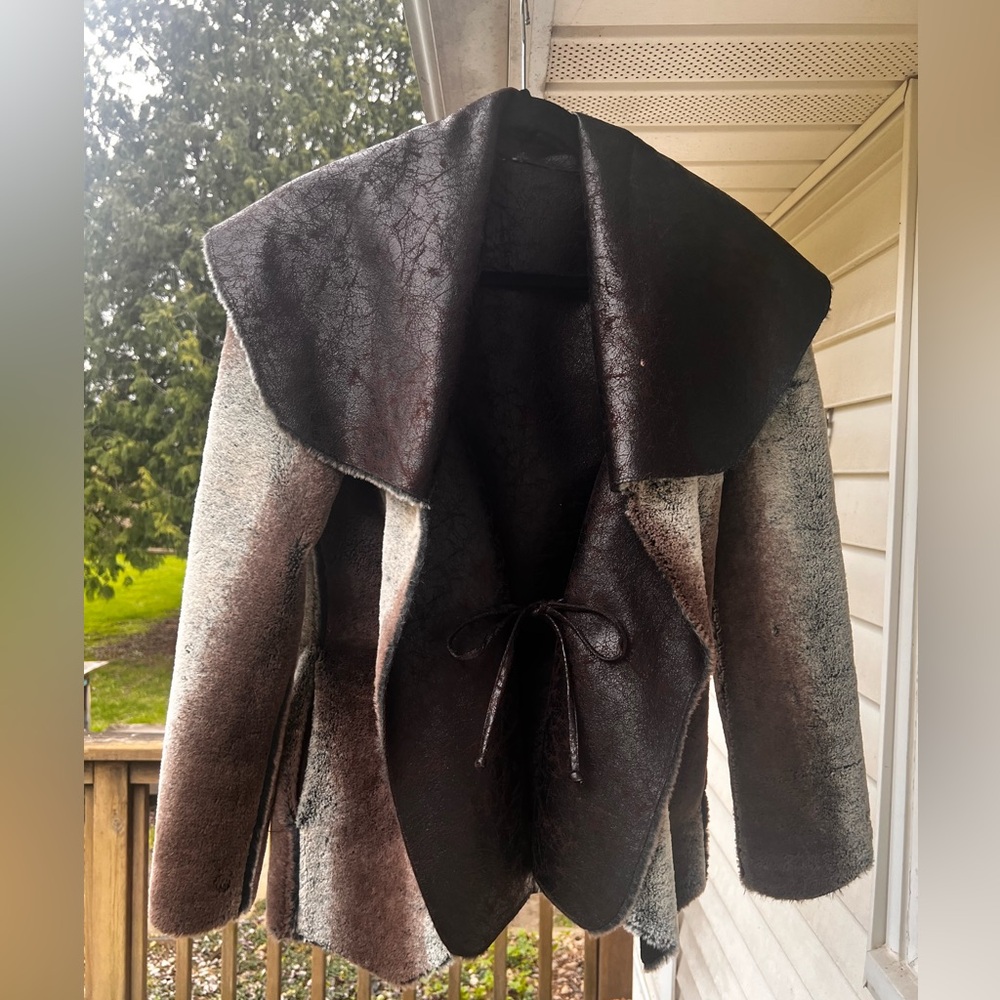 Faux fur jacket boho western
